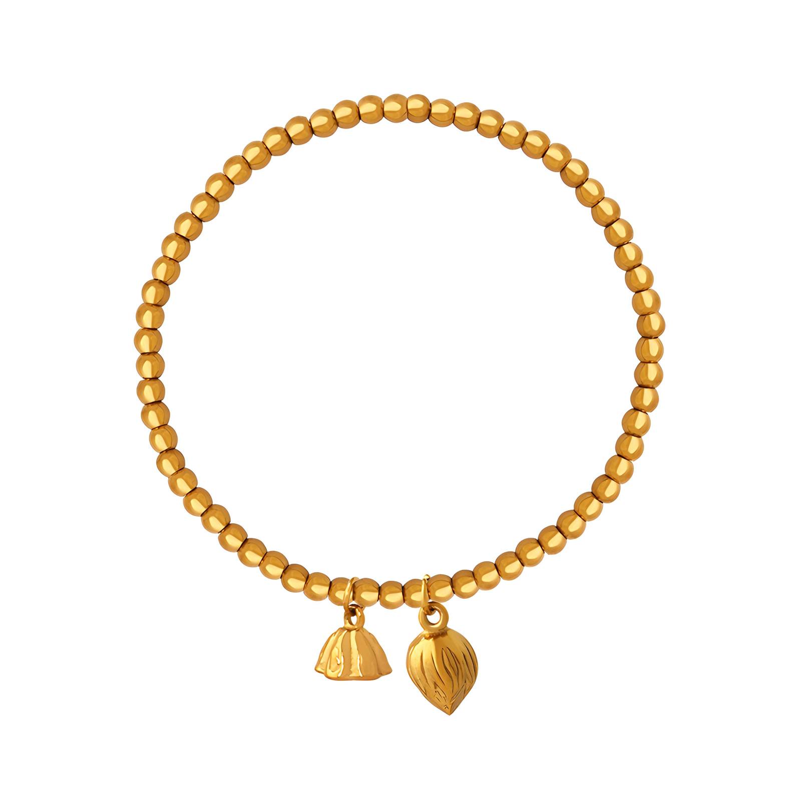 18K gold plated Stainless steel  Lotus bracelet, Intensity