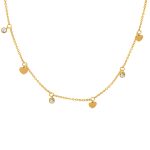 18K gold plated Stainless steel  Hearts necklace, Intensity