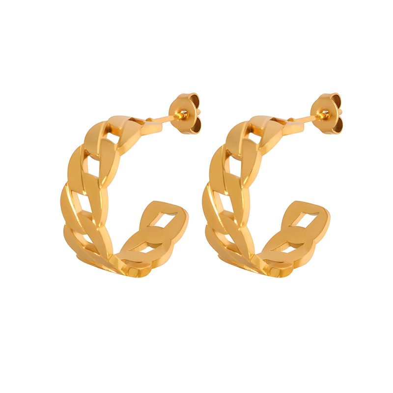 18K gold plated Stainless steel earrings, Intensity