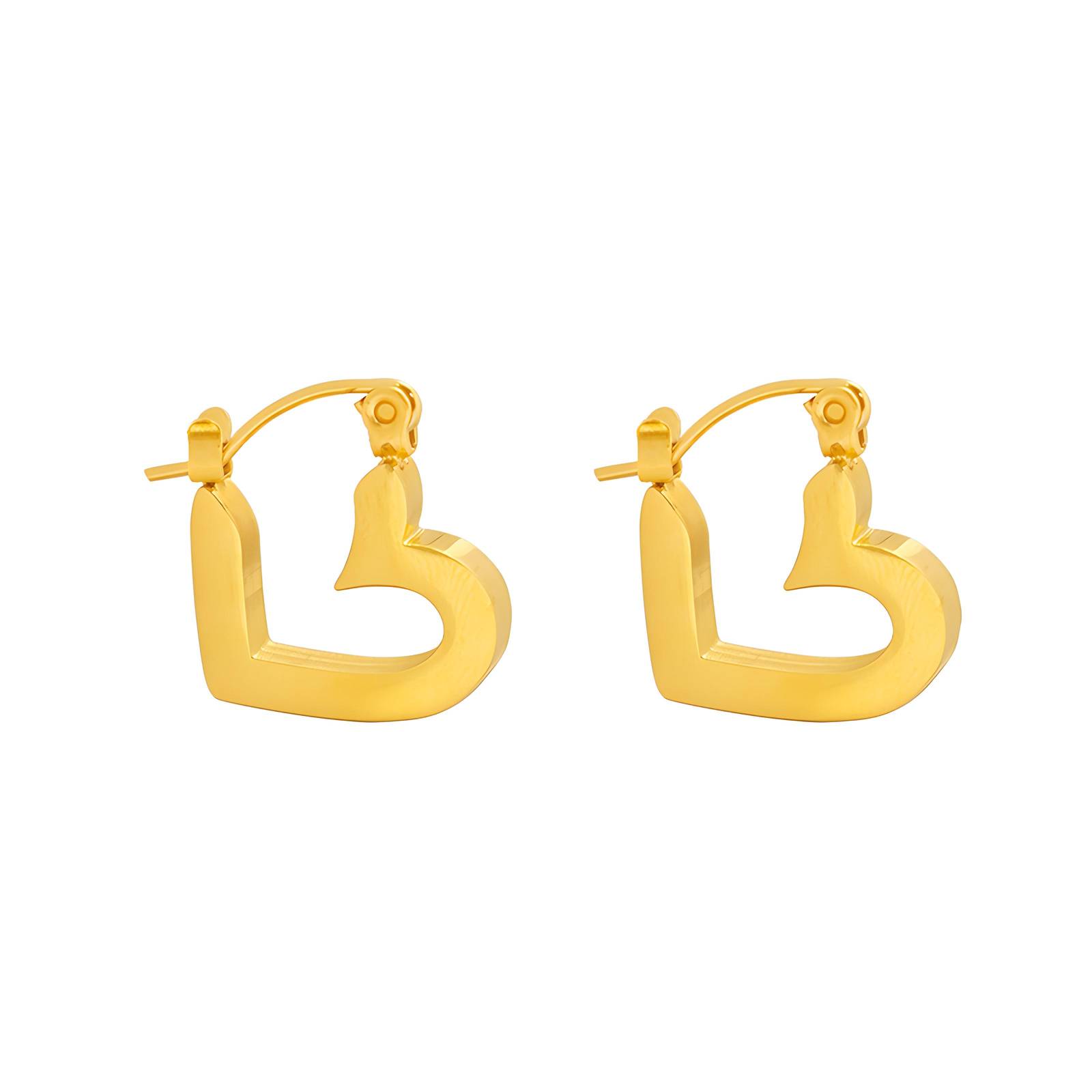 18K gold plated Stainless steel  Heart earrings, Intensity