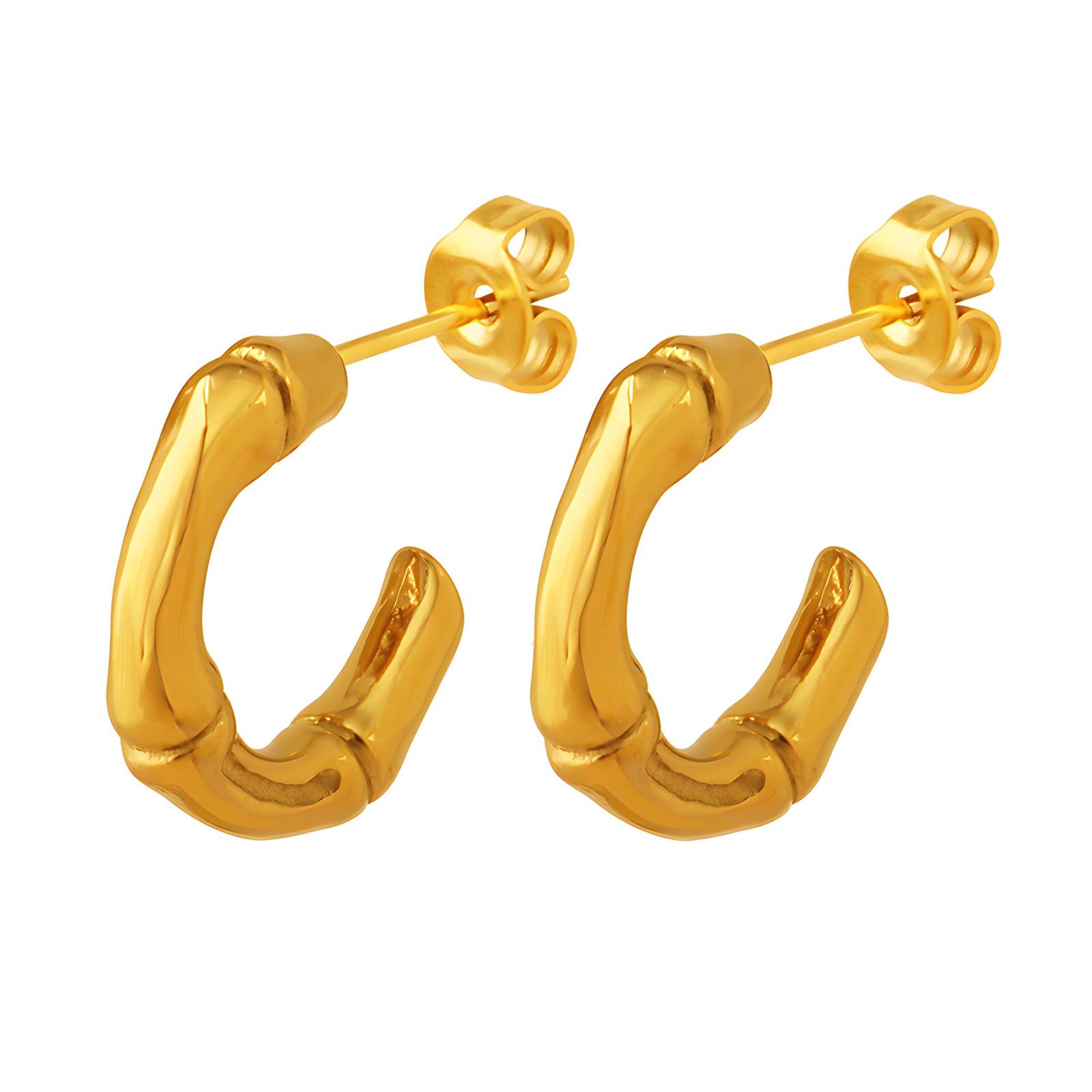 18K gold plated Stainless steel earrings, Intensity