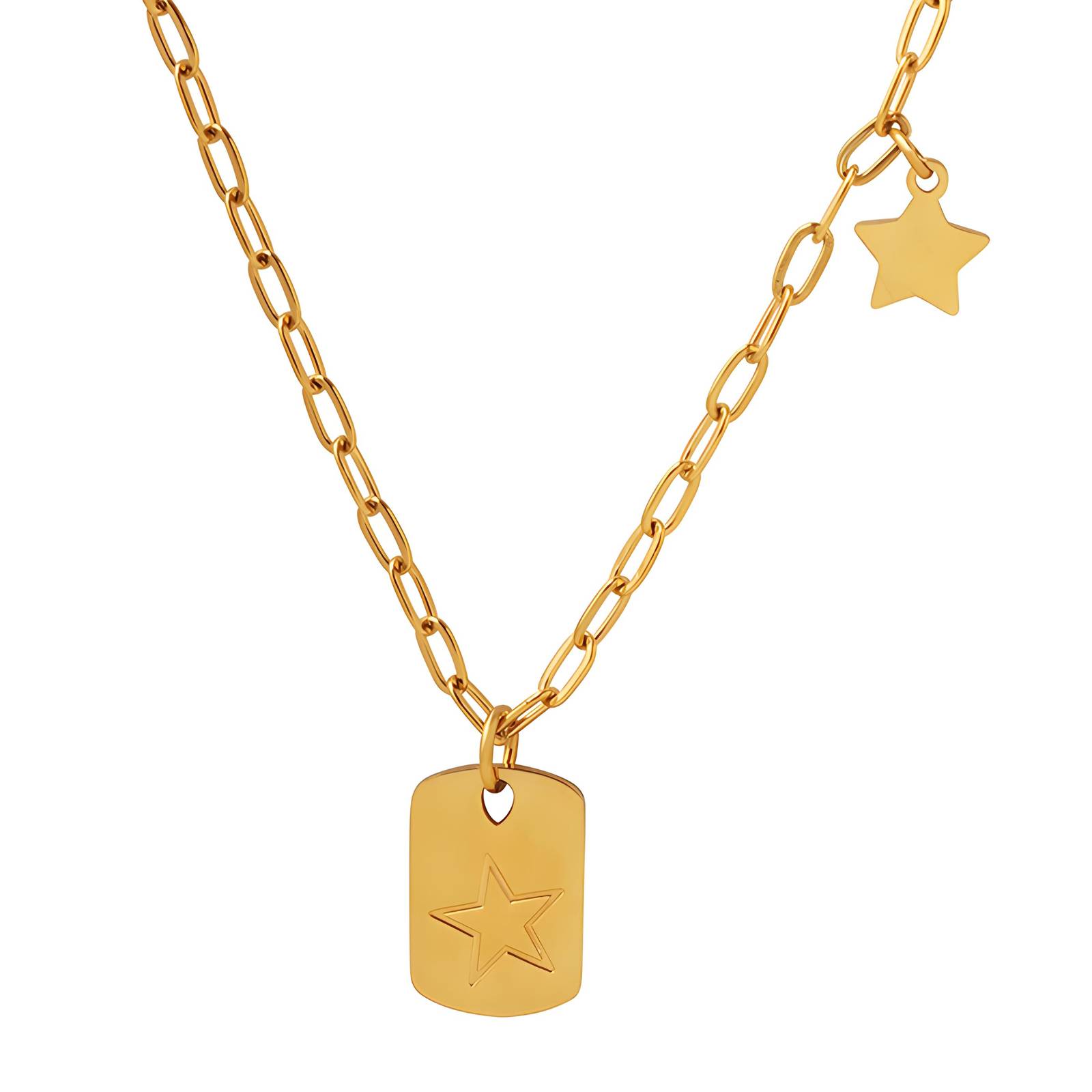 18K gold plated Stainless steel  Star necklace, Intensity