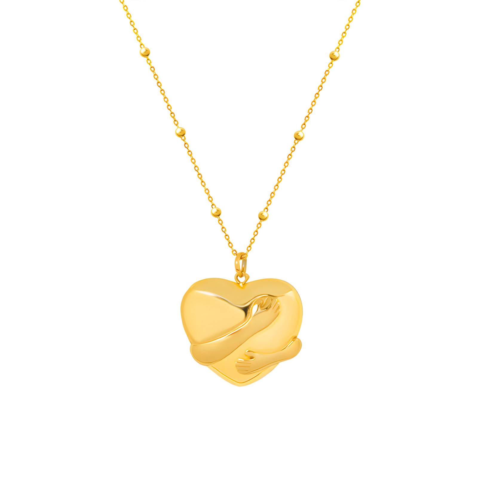 18K gold plated Stainless steel  Heart necklace, Intensity