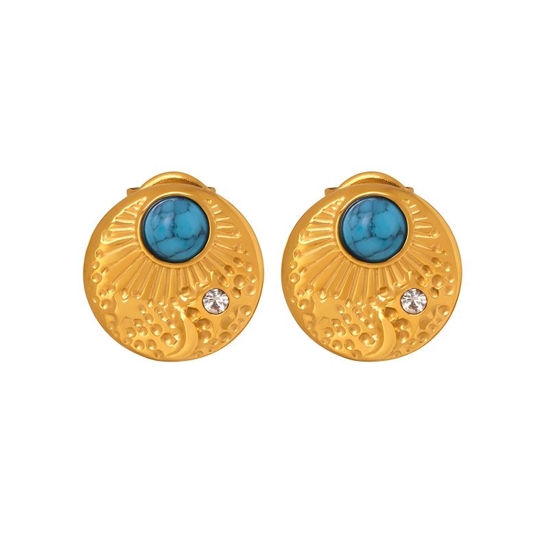 18K gold plated Stainless steel  Astrology earrings, Intensity