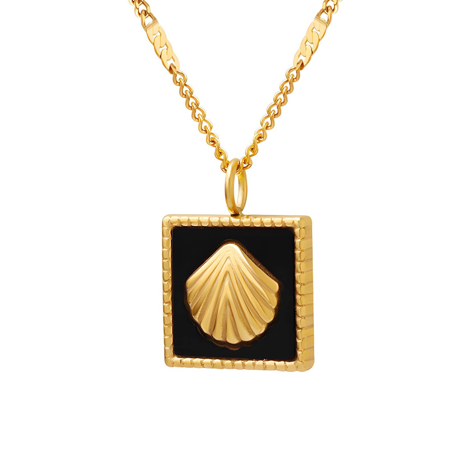 18K gold plated Stainless steel  Shell necklace, Intensity