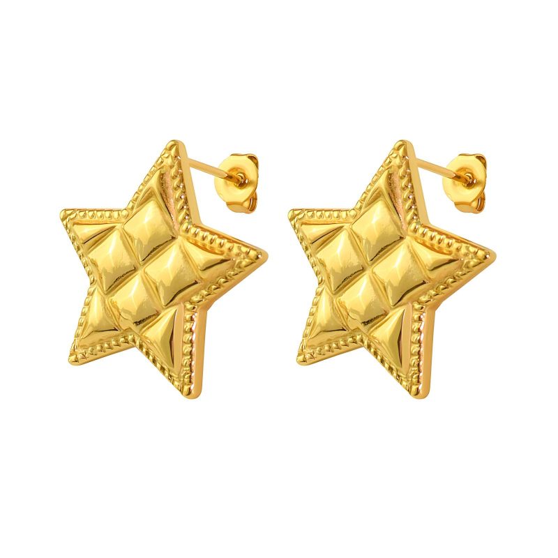 18K gold plated Stainless steel  Star earrings, Intensity