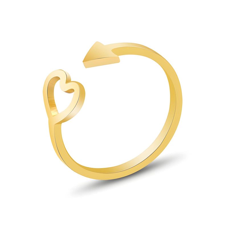 18K gold plated Stainless steel  Heart finger ring, Intensity