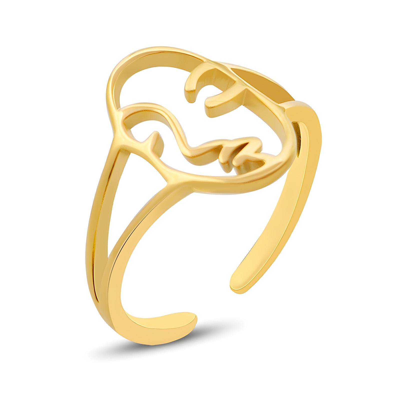 18K gold plated Stainless steel finger ring, Intensity