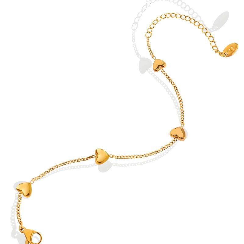 18K gold plated Stainless steel  Heart bracelet, Intensity