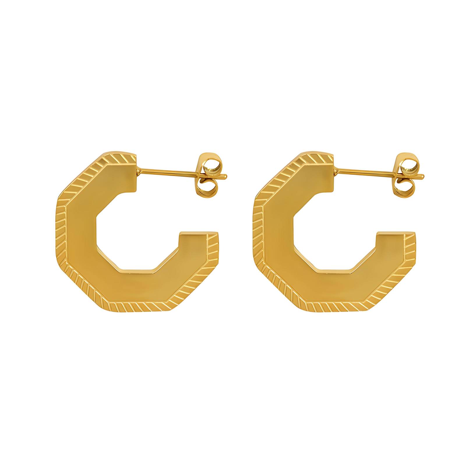 18K gold plated Stainless steel earrings, Intensity