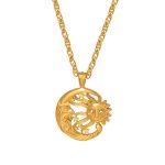 18K gold plated Stainless steel  The Sun necklace, Intensity