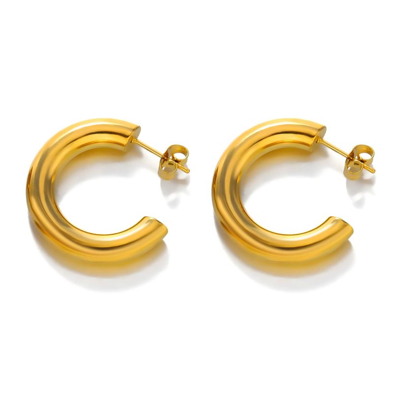 18K gold plated Stainless steel earrings, Intensity