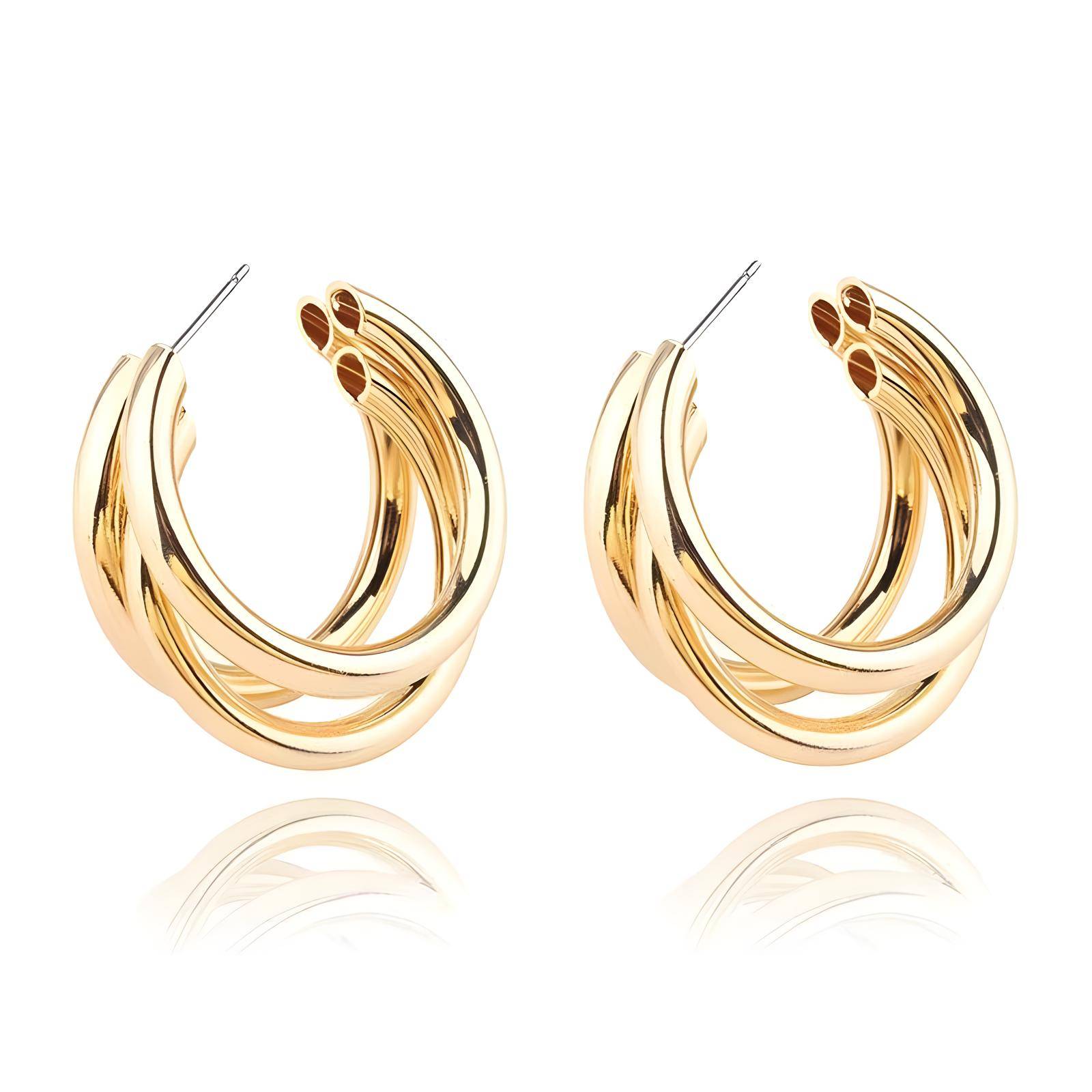 18K gold plated Stainless steel earrings, Intensity