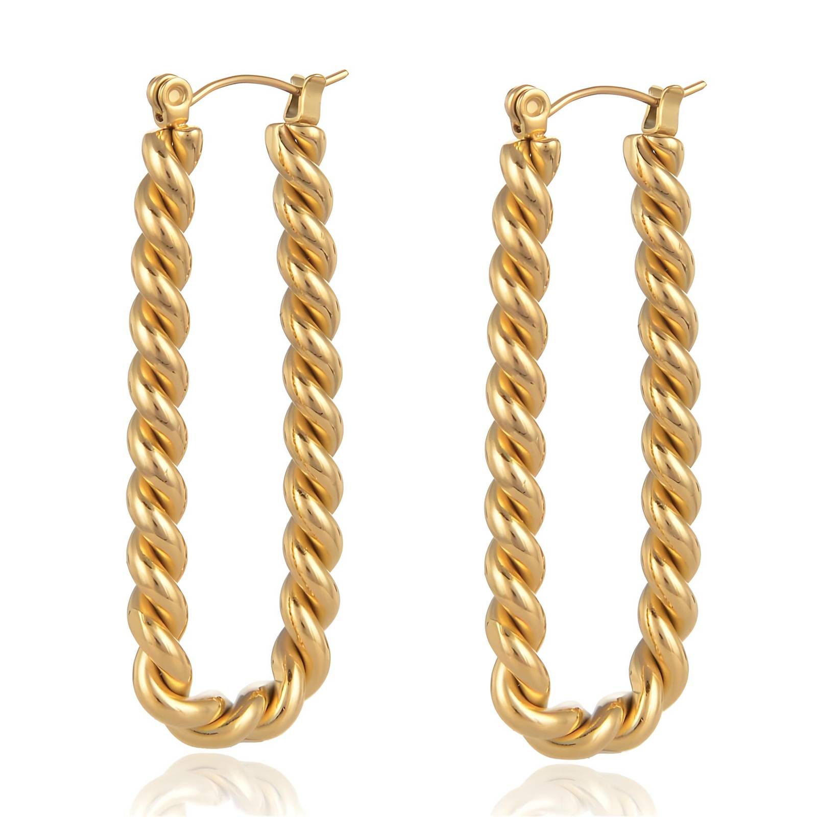 18K gold plated Stainless steel earrings, Intensity