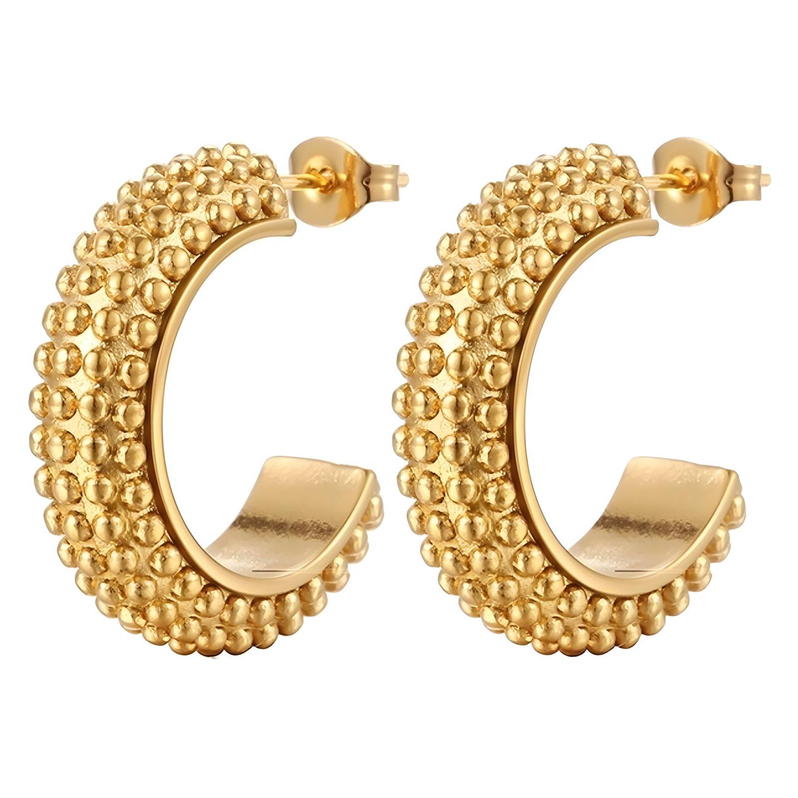 18K gold plated Stainless steel earrings, Intensity