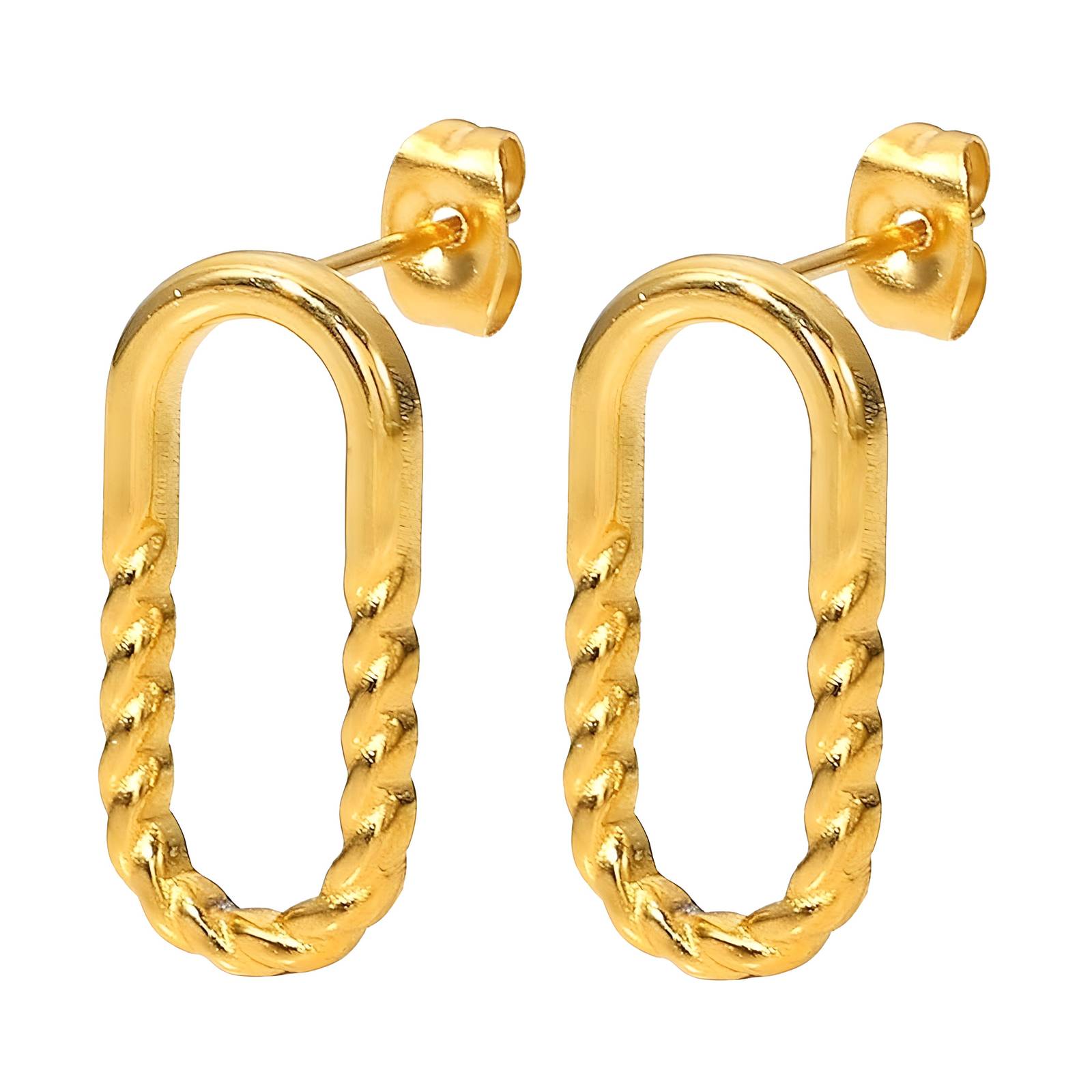 18K gold plated Stainless steel earrings, Intensity