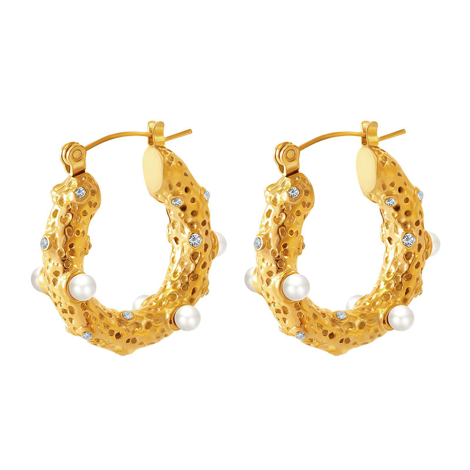 18K gold plated Stainless steel earrings, Intensity