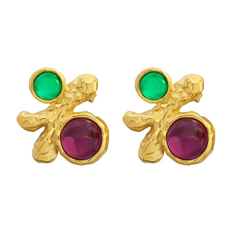 18K gold plated Stainless steel earrings, Intensity