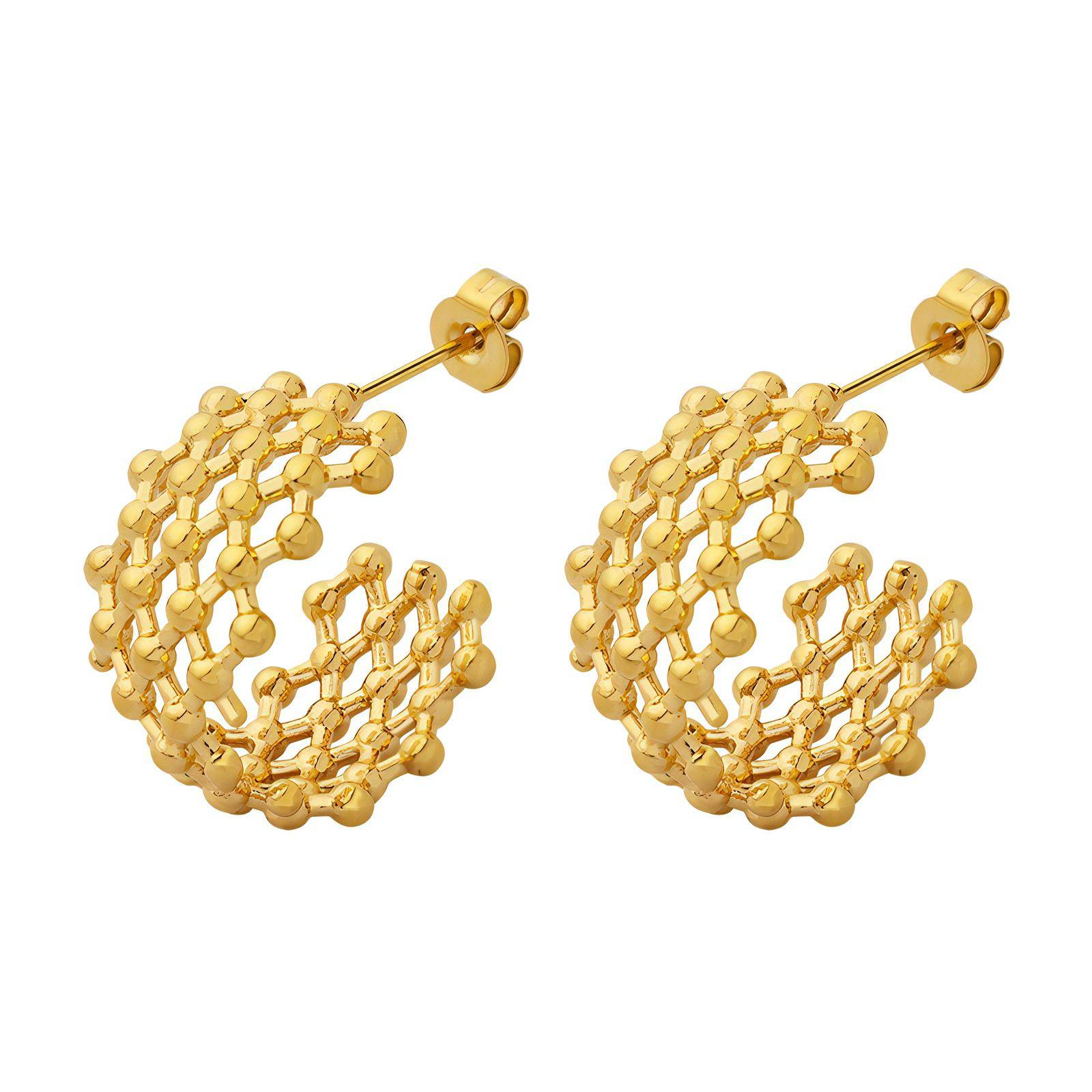 18K gold plated Stainless steel earrings, Intensity