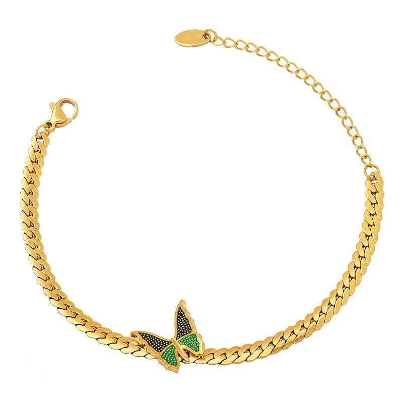 18K gold plated Stainless steel  Butterfly bracelet, Intensity