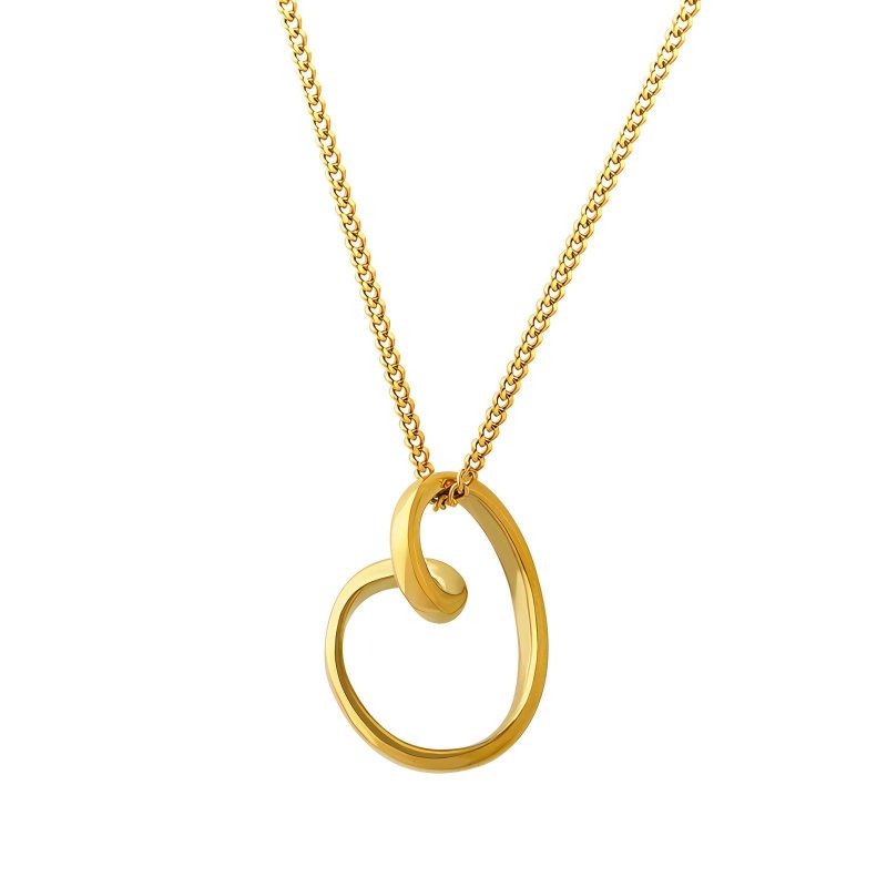 18K gold plated Stainless steel  Curl necklace, Intensity