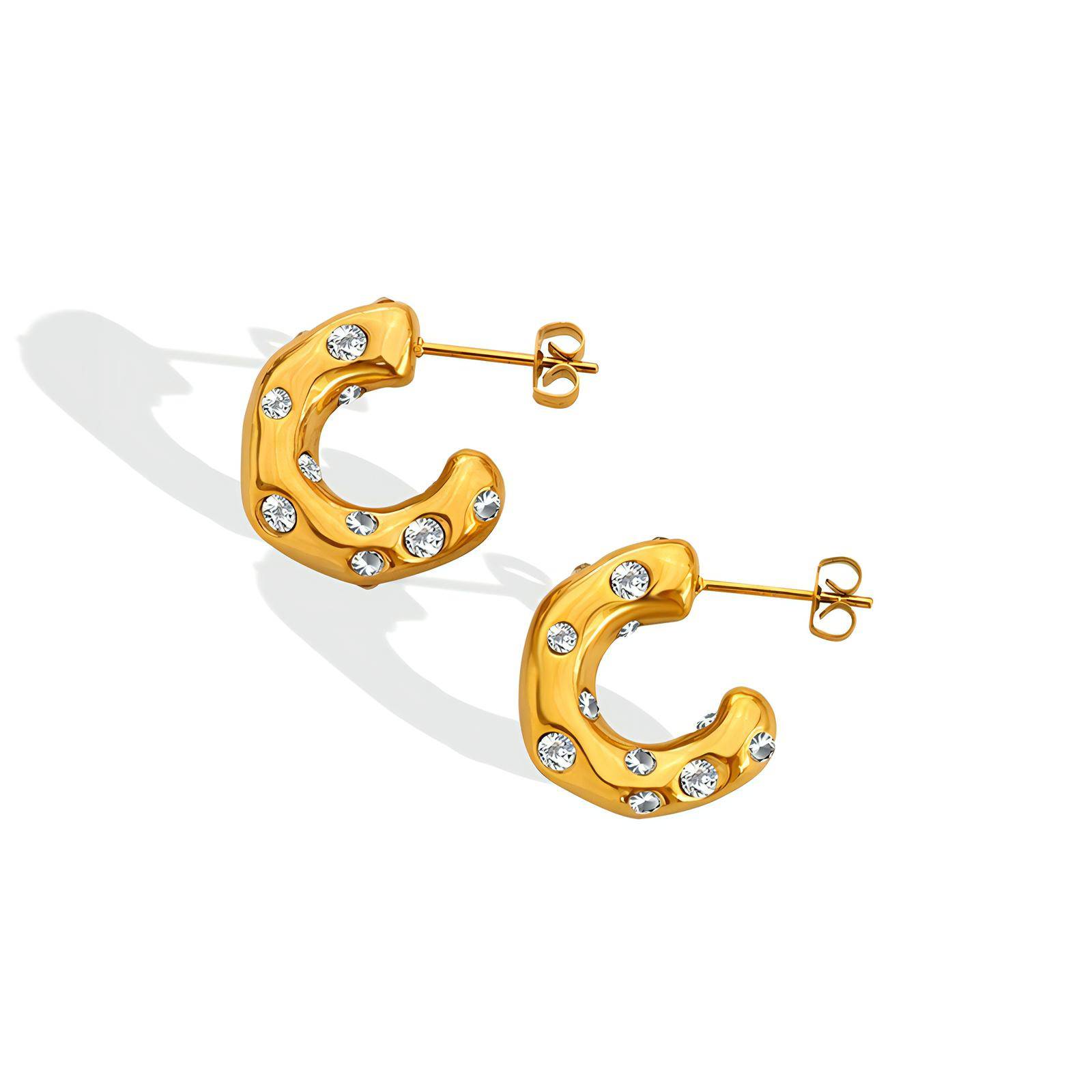 18K gold plated Stainless steel earrings, Intensity