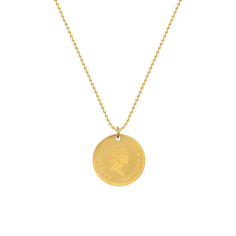 18K gold plated Stainless steel  Coin necklace, Intensity